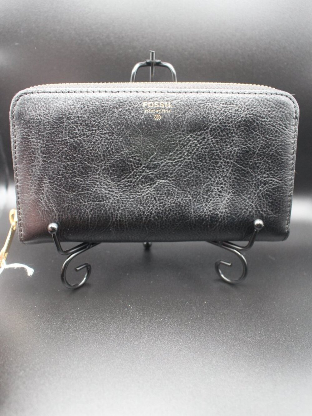 Fossil Black Textured Zip Around Continental Wallet0096